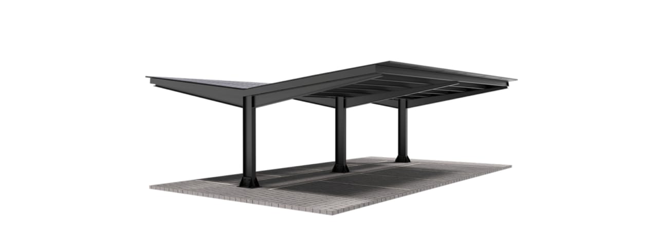 Carport T1 z konstrukcją pod PV
