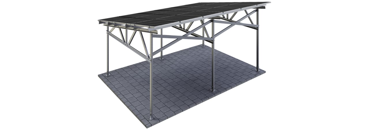 Carport z konstrukcją pod PV