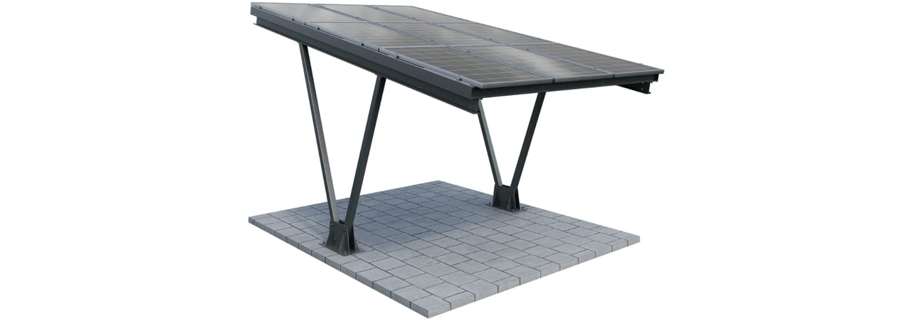 Carport V1 z konstrukcją pod PV