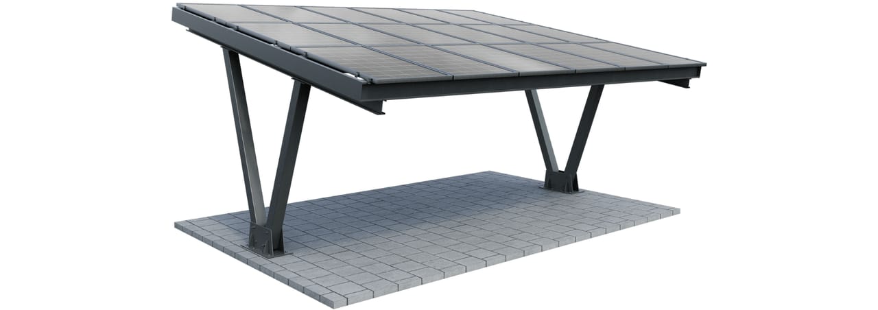 Carport V2 z konstrukcją pod PV
