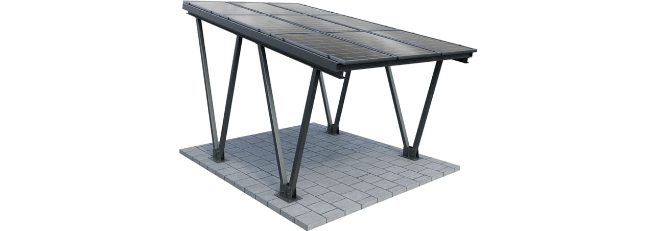 Carport W1 z konstrukcją pod PV