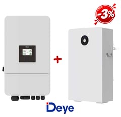 DEYE: Zestaw Inwerter hybrydowy SUN-6K-SG05LP3 + Bateria RW-F16 51,2V 16kWh (niskonapięciowy)