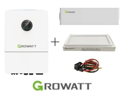 GROWATT Zestaw: Falownik hybrydowy WIT-15K-HU 3-fazowy+Bateria 20kWh+podstawa+kable
